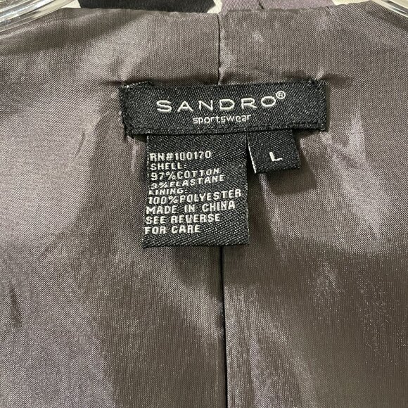 SANDRO SPORTSWEAR Belted Floral Jacket, Black/white - L - Picture 5 of 6